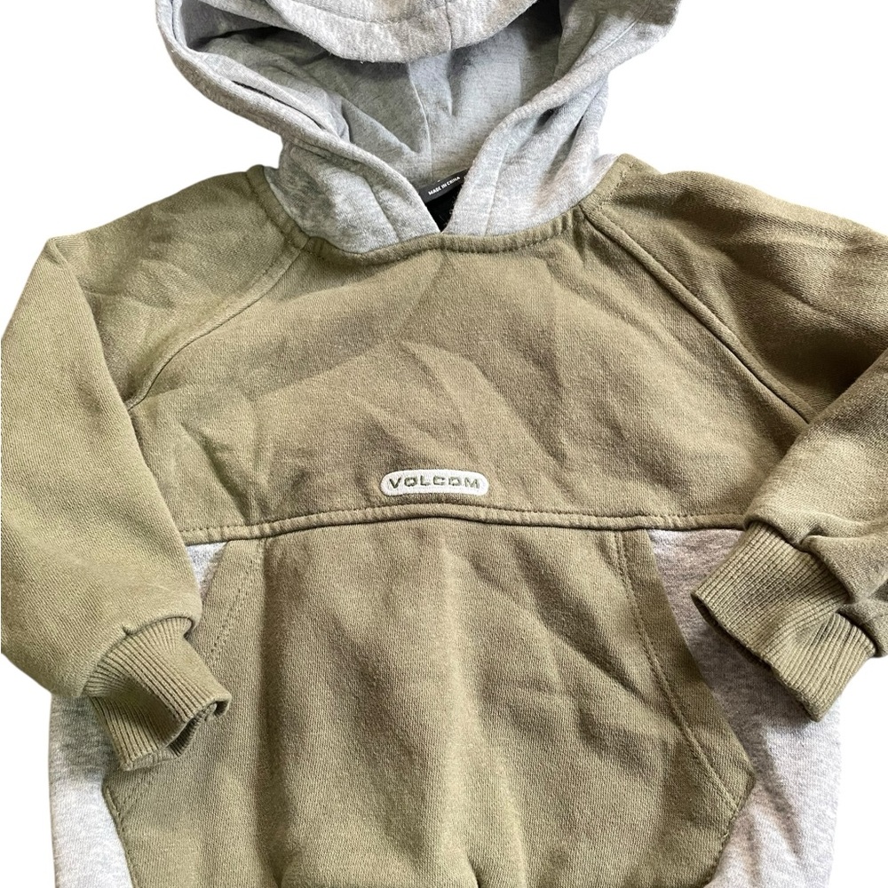 Volcom Kids' Two-Tone Olive and Gray Hoodie 2T